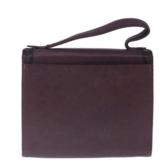 SAINT LAURENT Hand Bag Leather 2way Purple Gold - Picture 3 of 16